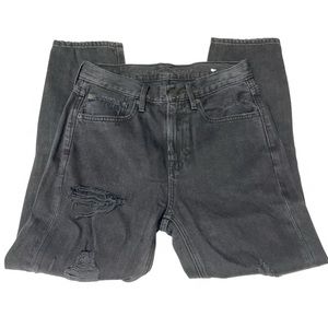 American Eagle 90s slim boyfriend black distressed jeans 0 SHORT